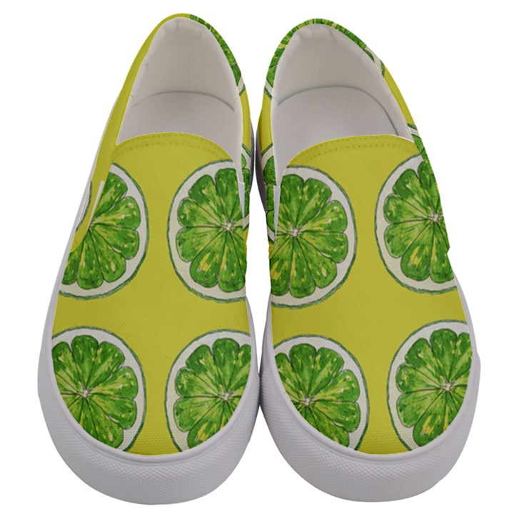 Yellow Lemonade  Men s Canvas Slip Ons