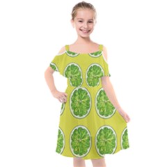 Yellow Lemonade  Kids  Cut Out Shoulders Chiffon Dress by ConteMonfrey