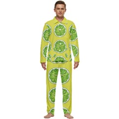 Yellow Lemonade  Men s Long Sleeve Velvet Pocket Pajamas Set