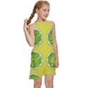 Yellow Lemonade  Kids  Halter Collar Waist Tie Chiffon Dress View3