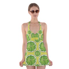 Lemon Cut Halter Dress Swimsuit  by ConteMonfrey