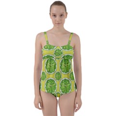 Lemon Cut Twist Front Tankini Set by ConteMonfrey