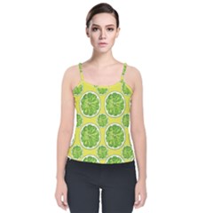 Lemon Cut Velvet Spaghetti Strap Top by ConteMonfrey