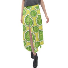 Lemon Cut Velour Split Maxi Skirt by ConteMonfrey