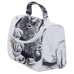 Drawing Angry Male Lion Roar Animal Satchel Handbag by danenraven