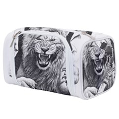 Drawing Angry Male Lion Roar Animal Toiletries Pouch by danenraven