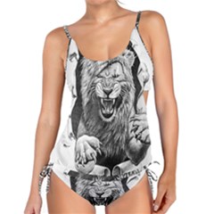 Drawing Angry Male Lion Roar Animal Tankini Set by danenraven