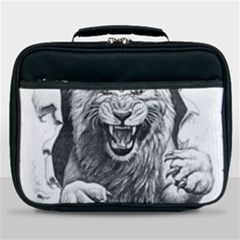 Drawing Angry Male Lion Roar Animal Lunch Bag by danenraven