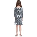 Drawing Angry Male Lion Roar Animal Kids  Quarter Sleeve Skater Dress View2