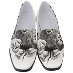 Drawing Angry Male Lion Roar Animal Women s Classic Loafer Heels by danenraven