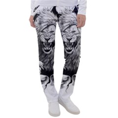 Drawing Angry Male Lion Roar Animal Women s Casual Pants by danenraven