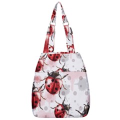 Ladybugs-pattern-texture-watercolor Center Zip Backpack by Wegoenart