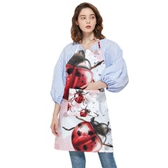 Ladybugs-pattern-texture-watercolor Pocket Apron by Wegoenart