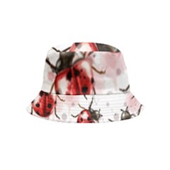 Ladybugs-pattern-texture-watercolor Bucket Hat (kids) by Wegoenart