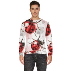 Ladybugs-pattern-texture-watercolor Men s Fleece Sweatshirt by Wegoenart