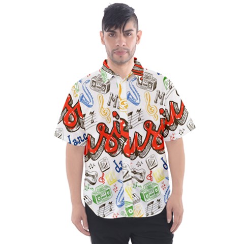 Music-color-elements Men s Short Sleeve Shirt by Wegoenart