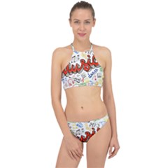 Music-color-elements Racer Front Bikini Set by Wegoenart