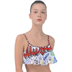 Music-color-elements Frill Bikini Top by Wegoenart