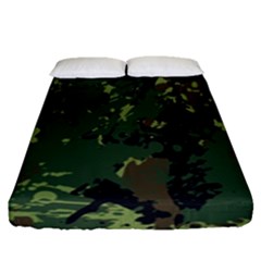 Military Background Grunge Fitted Sheet (queen Size) by Wegoenart