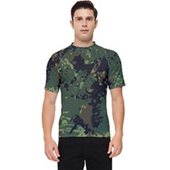 Military Background Grunge Men s Short Sleeve Rash Guard by Wegoenart