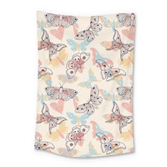 Pattern-with-hand-drawn-butterflies Small Tapestry by Wegoenart