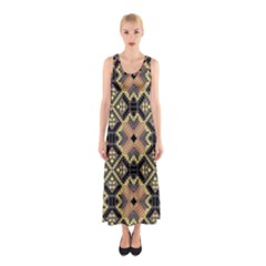 Seamless-mexican-pattern Sleeveless Maxi Dress by Wegoenart