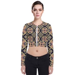 Seamless-mexican-pattern Long Sleeve Zip Up Bomber Jacket by Wegoenart