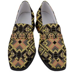 Seamless-mexican-pattern Women s Chunky Heel Loafers by Wegoenart