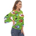 Modern-comics-background-pattern-with-bombs-lightening-jagged-clouds-speech-bubbles Cut Out Wide Sleeve Top View3