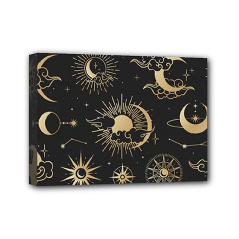 Asian-set-with-clouds-moon-sun-stars-vector-collection-oriental-chinese-japanese-korean-style Mini Canvas 7  X 5  (stretched) by Wegoenart