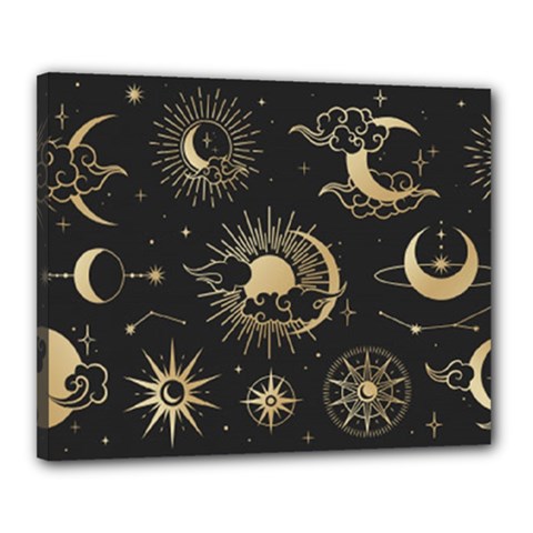 Asian-set-with-clouds-moon-sun-stars-vector-collection-oriental-chinese-japanese-korean-style Canvas 20  X 16  (stretched) by Wegoenart