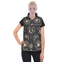 Asian-set-with-clouds-moon-sun-stars-vector-collection-oriental-chinese-japanese-korean-style Women s Button Up Vest by Wegoenart