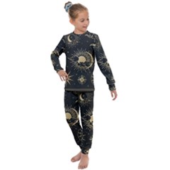 Asian-set-with-clouds-moon-sun-stars-vector-collection-oriental-chinese-japanese-korean-style Kids  Long Sleeve Set  by Wegoenart