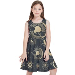 Asian-set-with-clouds-moon-sun-stars-vector-collection-oriental-chinese-japanese-korean-style Kids  Skater Dress by Wegoenart