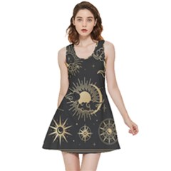 Asian-set-with-clouds-moon-sun-stars-vector-collection-oriental-chinese-japanese-korean-style Inside Out Reversible Sleeveless Dress by Wegoenart