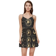 Asian-set-with-clouds-moon-sun-stars-vector-collection-oriental-chinese-japanese-korean-style Short Frill Dress by Wegoenart