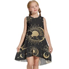 Asian-set-with-clouds-moon-sun-stars-vector-collection-oriental-chinese-japanese-korean-style Kids  Frill Swing Dress by Wegoenart