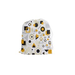 Flat-geometric-shapes-background Drawstring Pouch (small) by Wegoenart