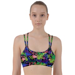 Tropical-exotic-colors-seamless-pattern Line Them Up Sports Bra by Wegoenart