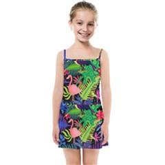 Tropical-exotic-colors-seamless-pattern Kids  Summer Sun Dress by Wegoenart