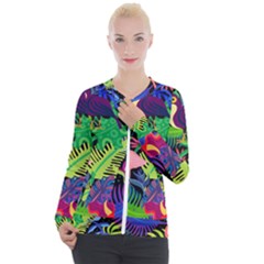 Tropical-exotic-colors-seamless-pattern Casual Zip Up Jacket by Wegoenart