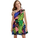 Tropical-exotic-colors-seamless-pattern Kids  One Shoulder Party Dress View1