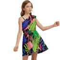 Tropical-exotic-colors-seamless-pattern Kids  One Shoulder Party Dress View2