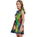 Tropical-exotic-colors-seamless-pattern Kids  One Shoulder Party Dress View3