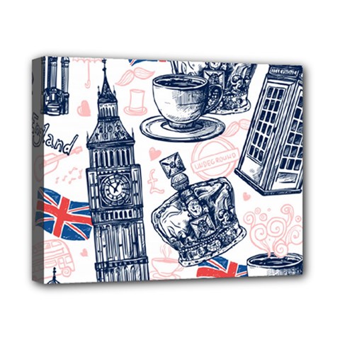 London Seamless Pattern Canvas 10  X 8  (stretched) by Wegoenart