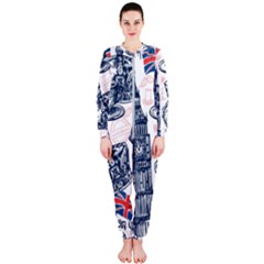 London Seamless Pattern Onepiece Jumpsuit (ladies) by Wegoenart