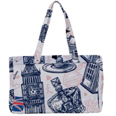 London Seamless Pattern Canvas Work Bag by Wegoenart