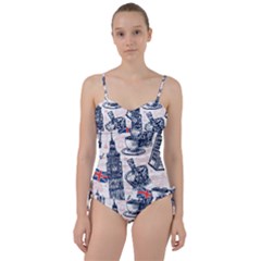 London Seamless Pattern Sweetheart Tankini Set by Wegoenart