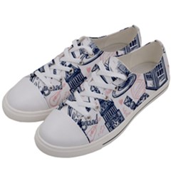 London Seamless Pattern Women s Low Top Canvas Sneakers by Wegoenart