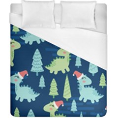 Cute-dinosaurs-animal-seamless-pattern-doodle-dino-winter-theme Duvet Cover (California King Size)